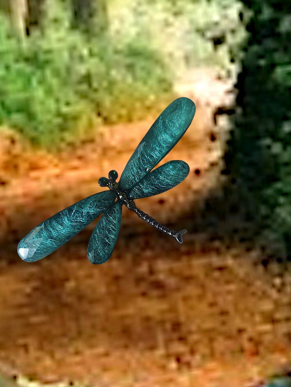Teal Dragonfly Brooch